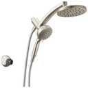 Delta 6-Setting PivotPro 3-in-1 Combination Shower Head with ProClean Spray, Brushed Nickel Round Shower Head Rainfall with Handheld Spray, 1.75 GPM, SpotShield Brushed Nickel 75649SN