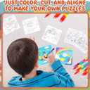 12 Sets Transportation Puzzles Traffic Theme Color Your Own Puzzles DIY Construction Jigsaw Craft with 12 Stackable Crayons and 12 Bags for Construction Gifts Birthday Party Supplies(12, Car)