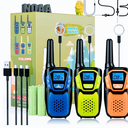 Walkie-Talkies for Kids Rechargeable Walkie Talkie for Adults Long Range FRS 2 Way Radio 3 Pack with Lanyard Battery NOAA USB, Family Toys for 3-12 Year Old Girls Boys Toddlers Camping