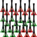 26 Pcs Christmas Hand Bell Xmas Handheld Call Bell Music Red and Green Dinner Handbell for Christmas Dinner Calling Decor Party Favors