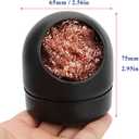 2 x Soldering Solder Iron Tip Cleaners Metal Base Holder Station Cleaning Ball with 3 Soldering Cleaning Wire Soft Coiled Copper for Cleaning Soldering Irons Tips (Black)