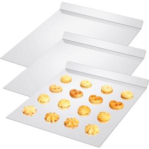 3 Pcs Large Flat Cookie Baking Sheets 13 x 16 Inch Aluminum Cookie Sheet Flat Insulated Baking No Edges Pans Pan Tray for Oven Bake Cooking