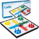 Ludo Board Game - Magnetic Folding Travel Set, Suitable for Adults and Kids, Easy to Carry, 9.78 inches in Size