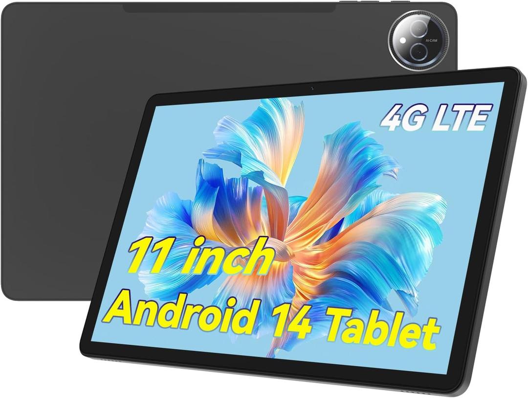 FEONAL Tablet 11 inch Android 14 Tablet, 2025 4G LTE, 5G WiFi+Cellular, Octa-Core, 13MP+8MP Dual Camera,1TB Expand, Incell FHD Screen