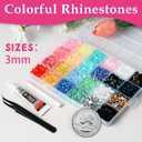 3 x 36000Pcs Resin Jelly Rhinestones for Bedazzling Kit, 1 Pack + 3 Pcs Glue