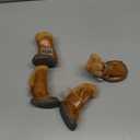 Winter Dog Boots & Paw Protectors: Outdoor Anti-Slip Dog Snow Shoes, Dog Booties Provide Warmth to Dogs Paws from Ice and Snow, Rubber Sole PU Leather Faux Fleece-Lined, Light Brown Dog Shoes Size 8