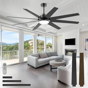 72 Inch Ceiling Fan with Lights and Remote, LED Ceiling Fans Reversible 24db Quiet DC Motor, 6 Speed 3 CCT Dimiable, Modern Outdoor Ceiling Fans for Patios Living Room Farmhouse Gazebo Black