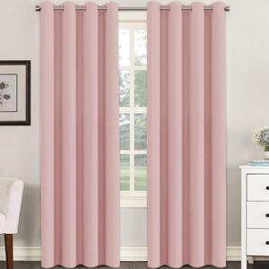 H.VERSAILTEX Blackout Curtain for Living Room Thermal Insulated Window Treatment Curtain Extra Long 96 inch Length Energy Saving Grommet Top Blackout Drape, One Panel, Baby Pink, 52" W x 96" L