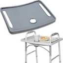 Universal Walker Tray - Folding Lap Board for Rollators & Walkers(16"-19" Width), Non-Slip Surface with Cup Holder, Easy Clip-On Design for Elderly & Disabled