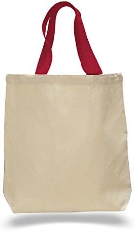 Promotional Priced Canvas Tote Bag W/Color Handles Art Craft Blank Tote.5