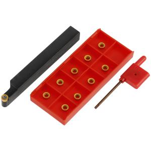 1/2" 12mm Metal Lathe Tools 11pcs Tool Holder Boring Bar Wrench Including 10 Pcs Carbide Inserts 1 Wrench SRACR1212H06 Professional Metal Lathe Cutting Tools (1Set-SRACR1212H06)