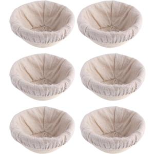 5 inches Round Banneton Basket for Bread Proofing, Dough Proofing Bowls with Removable Liner, Good for Home Sourdough Bakers Baking, 6 Pack
