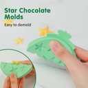 KALAIEN Star Molds Silicone, 2 Pcs Chocolate Star Mold for Candy Baking & DIY Resin Mold (five/six-pointed star)