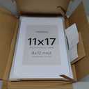 Homeforia 11 x 17 Frame Silver, High End Metal 11x17 Picture Frames with Mat 8x12 for Photo, 11 x 17 Silver Poster Frame Matted to 8 x 12 Print, 17x11 Hanging Frame, Tempered Glass, Wall Kit, Set of 1