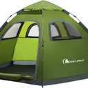 MOON LENCE Pop Up Camping Tent, 3-4 Person Automatic Instant Tent Portable Windproof for Backyard, Car Camping, Family Trips, Green