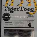 DOK TigerToes Premium Non-Slip Dog Socks for Hardwood Floors - Extra-Thick Grip That Works Even When Twisted - Prevents Licking, Slipping, and Great for Dog Paw Protection - Size Large (Classic Grey)