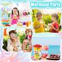 50 Pcs Mermaid Party Decoration Cups, 12 Oz Plastic Drinking Cups Mermaid Birthday Party Decorations for Baby Shower Ocean Summer Birthday Party Favor Decorations Supplies2 Designs