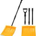 Snow Shovel for Driveway Stairs Decks Garage Snow Removal with Telescopic 52-59 inch Long Handle Lightweight Household Snow Shovel for Soft and Light Snow Removal (16 inch Wide)