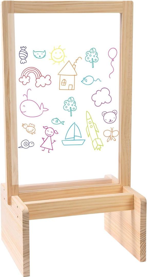Double Side Acrylic Art Painting Easel,See-Through Drawing Board,Transparent Graffiti Drawing Board for Kids Fun,Portable Craft Activities(Easel)