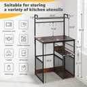 LUCKUP Mini Fridge Cabinet Microwave Stand with Shelf Storage, 4 Tiers Kitchen Bakers Rack with Adjustable Feet for Kitchen Dorm Space Saving, Rustic Brown, 35.04" x 22.05" x 60.2"