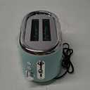 MELLERHOME Retro Toaster 2 Slice, 7 Browning Levels, 3 Functions (Reheat, Defrost, Cancel), Stainless Steel Features, Removable Crumb Tray, Under Base Cord Storage, Turquoise