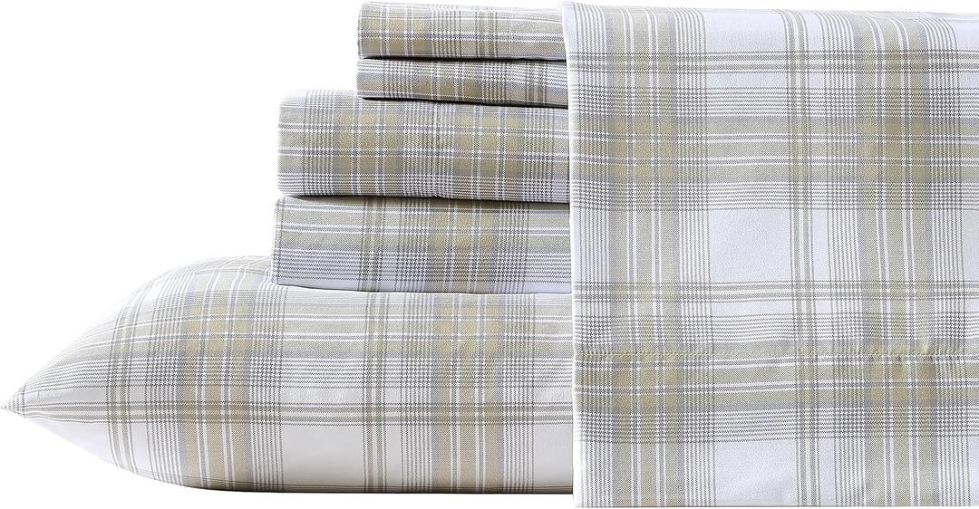 Wrangler - Twin Size Sheet Set, Ultra-Soft & Wrinkle-Resistant Bedding for Year Round Comfort, Deep Pockets, Bed Sheets with Matching Fitted Sheet & Pillowcase (Dayton Valley Plaid Beige)