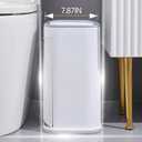 Procade Office Can with Lid, 3 Gallon Bathroom Garbage Can, Narrow Plastic Bin with Press top Lid and Pedal, Slim Gray Can Waste Basket for Room, RV,Dorm.