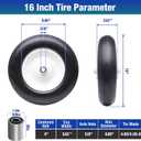 16" 4.80/4.00-8 Flat Free Solid Polyurethane Tire and Wheel, 1 Pack PU Airless Tires with 5/8" Ball Bearings 6" Iron Hub for Wheelbarrow/Hand Truck/Tool Cart/Garden Carts, 1 Pc, Vertical Grooves