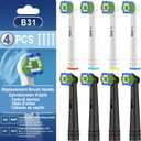 Replacement Toothbrush Heads Compatible with Oral B Braun Pro 500, 1000, Genius X, Smart 1500 Series, 8 Pack Professional Electric Toothbrush Heads, White+Black