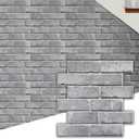 Commomy 10 Pcs 3D Peel and Stick Brick -11.8"X11.8" Small Size Thin PVC Faux Brick Wall Panels Farmhouse DIY Self-Adhesive Wall Tile Faux Brick Paneling for Living Room,Bedroom,RV, Kitchen,Fireplace