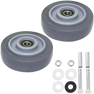 Push Cart Wheels, GLE2016 Heavy Duty PU Plate Caster Wheels Bearings Repair Kits, Shelf Replacement Wheels for Platform Trucks up to 265 Pounds (Grey, 4 Inch)