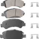 ILONPA Front Semi-metal Disc Brake Pads Set for 05-18 Chevy Silverado 1500 Suburban Express Avalanche Tahoe, for GMC Sierra 1500 Savana Yukon XL, for Cadillac Escalade ESV EXT 4PCS(With Hardware)