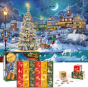 Becko US Christmas Puzzle Advent Calendar 2025 Puzzles for Adults, 1008 Pieces Jigsaw Puzzles, 24 Days Countdown to Christmas Thanksgiving Holidays, Xmas Puzzle as Decorations (Snow Scene)