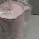 TILUCK 40 oz Tumbler with Handle, Vacuum Insulated Stainless Steel Travel Mug with 100% LeakProof Silicone Straw Lid, Cupholder Friendly Water Bottle(LightPink, 40oz)