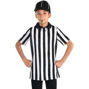 Thapower Children Referee Shirt Costume Kids Youth Black and White Stripe Boy Girls Toddler Ref Jersey, L