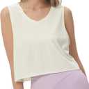 sissycos Women's Workout Racerback Tank Tops Loose Fit Sleeveless Athletic Shirts (Beige, XXL)