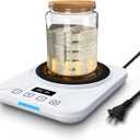 Sourdough Starter Warmer Mat - 24H Timer - Precise 1F Thermostat Control (70-100F) - Smart Memory Warming On/Off - Fits Jars Up to 40oz - Perfect for Home Baking (Moonlight White)