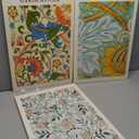 William Morris Vintage Floral Canvas Paintings - Abstract Wall Art Prints Set of 3, 16x24 in Framed, Modern Eclectic Wall Decor for Living Room, Bathroom, Bedroom, Office (Green Flowers)