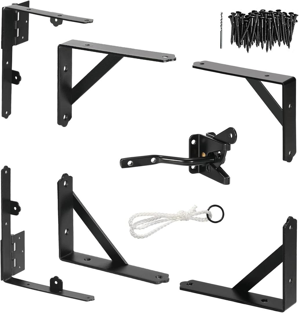 Corner Brace Bracket Anti Sag Gate Frame Hardware Kit for Wooden Fence with Latch