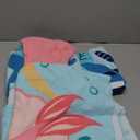 NovForth Bath Towel for Toddler Boys, Pool Hooded Towel for Kids, Hooded Beach Towel Poncho for Bath/Pool/Beach Swim Cover (24.00" x 24.00", Pink Mermaid + Blue Shark)