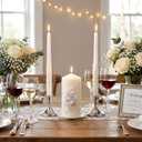 Irenare Unity Candles with Holder for Wedding Ceremony Unity Candle Set Wedding Table Decorations Accessories for Formal Events Church (Ceramic Flowers)