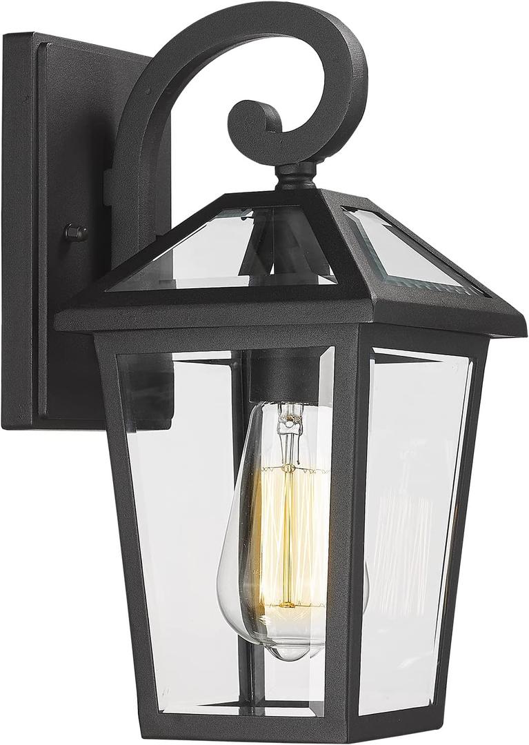 Outdoor Light Fixtures Wall Mount, Waterproof Exterior Wall Lanterns with Glass, Outside Wall Sconces, Front Porch Lights for House Garage Doorway Patio (Small, 1Pack)