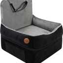 Elevated Dog Cat Car Safety Seat - Waterproof,Black