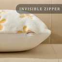 DFXSZ Spring Summer Pillow Covers 18x18 inch Set of 2 Farmhouse Decor Yellow Embroidery Daisy White Soft Plush Faux Fur Jacquard Throw Pillows for Sofa Holiday Spring Home Decor PTK081A18