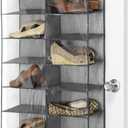 Whitmor Over The Door Shoe Shelves - 26 Sections - Crosshatch Gray