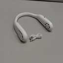 SWEETFULL Portable Neck Fan Bladeless Personal Fan 4000mAh Rechargeable Battery Operated Wearable Small Fan, 360° Cooling Airflow, 3 Speed Neck Cooler for Women Men (5000mAh, Black) (Light White)