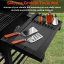 2 x Silicone Griddle Tools Mat For Blackstone Silicone Spatula Grill Mat with Drip Pad Outdoor Bbq Grill Mats Grill Side Shelf Mat for Blackstone Griddle