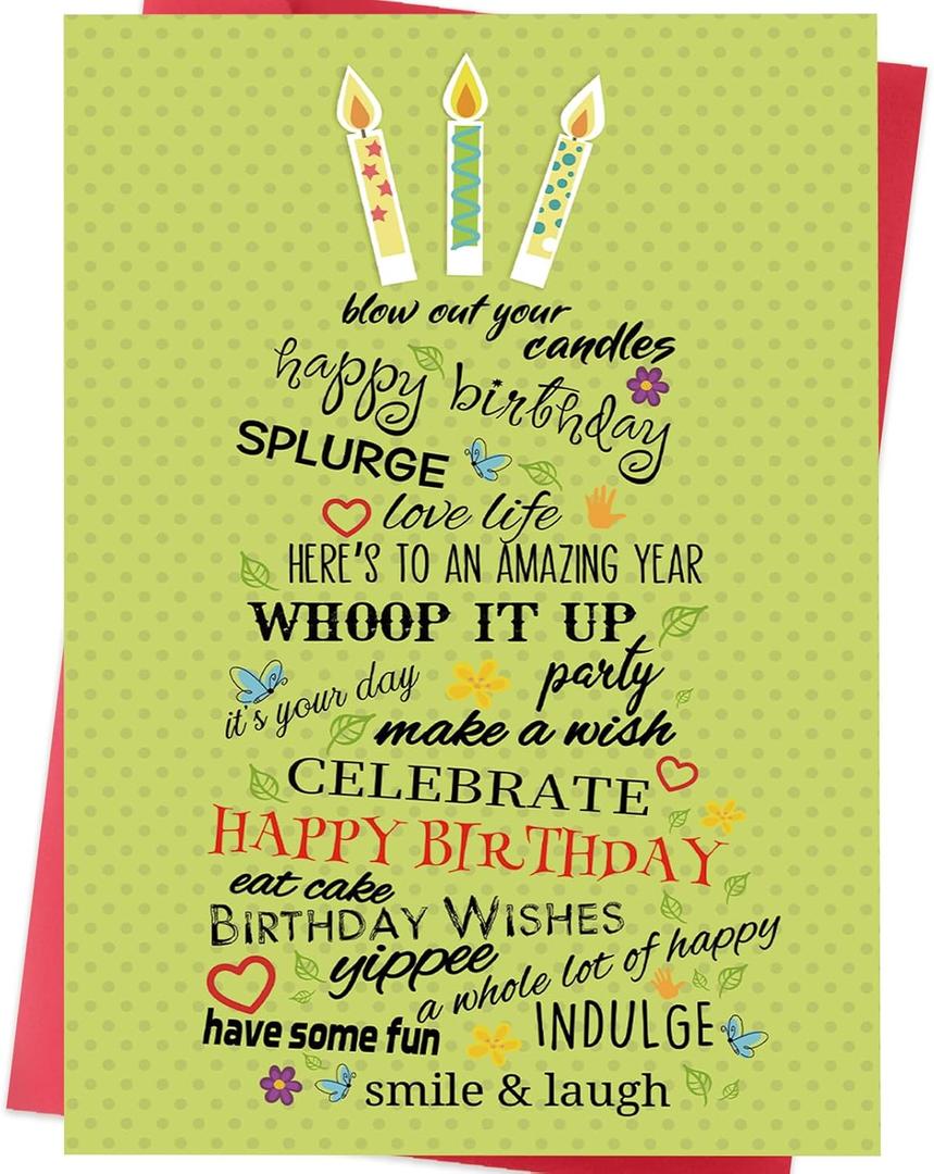 Cute Birthday Card for Her  Best Friend, Wife, Sister or Coworker, Colorful Birthday Gift for Women (SK-071)