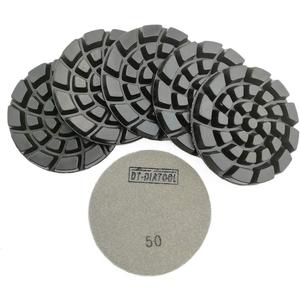 DT-DIATOOL Diamond Floor Polishing Pads Resin Bond Terrazzo Floor Diameter 4 Inch Grit 50 Pack of 6