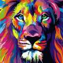Paint by Number for Adults Kids Beginner, Paint by Numbers Kits on Canvas Painting Kits for Art Crafts Gift, Colorful Lion 16x20inch